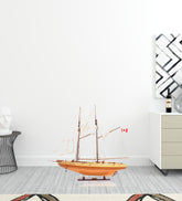 33" Wood Brown Bluenose II Boat Hand Painted Decorative Boat